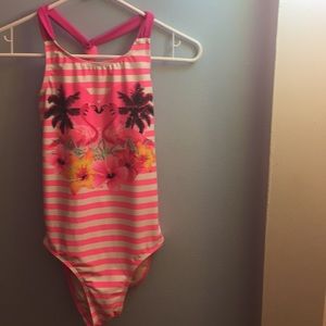 Pink and white striped Bathing suit